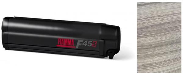 Markise Fiamma F45s Länge 260, Gehäuse deep black schwarz, Tuch Royal Grey #128 2. Wahl
